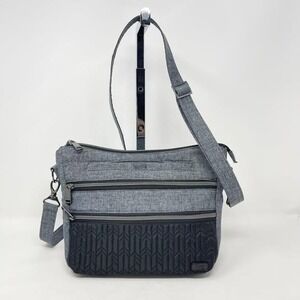 Lug Slider Convertible Crossbody Bag Heather Gray Black Casual Sporty Organized